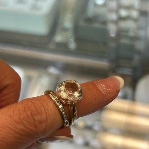 Man made diamond. Sz 4. Can be resized up to size 8. Price included for resize.